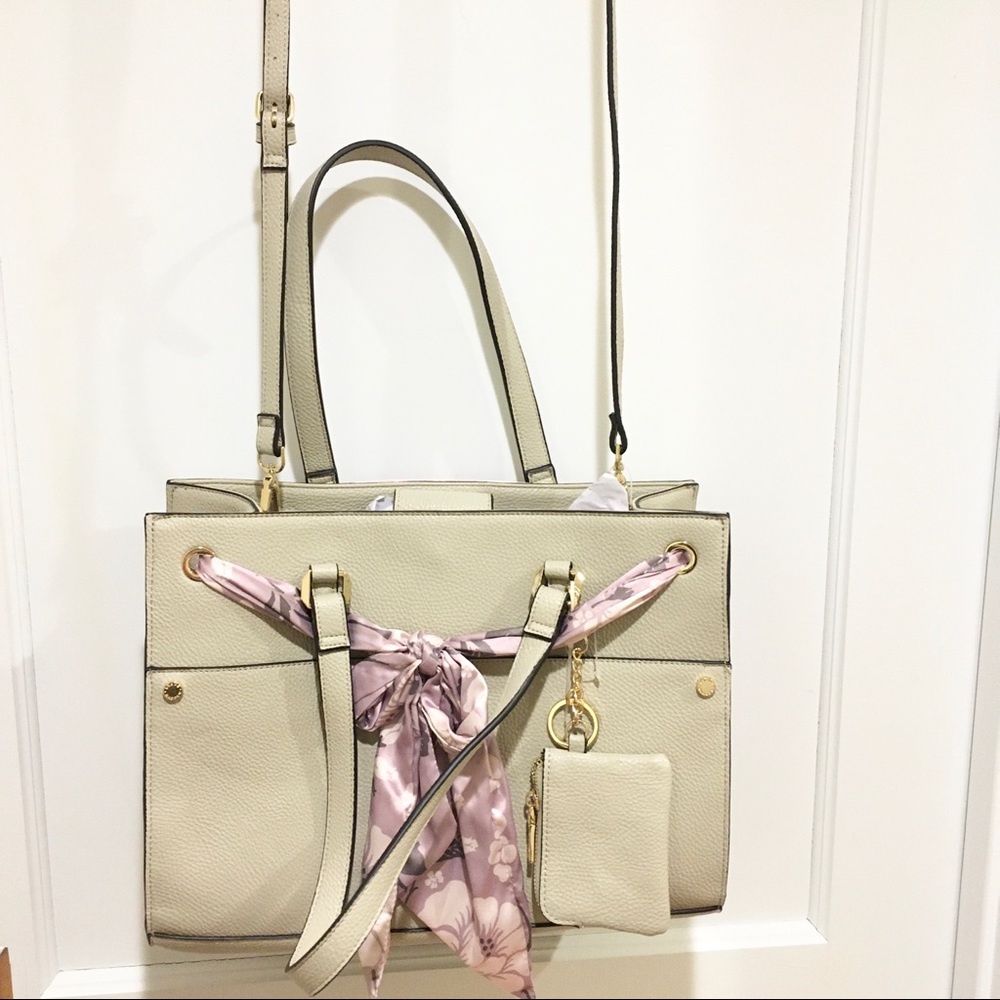 New Steve Madden Structured Tote Bag Floral Scarf